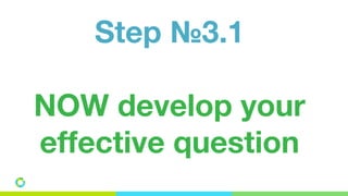 Step №3.1
NOW develop your
effective question
 