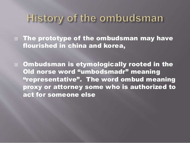 Meaning ombudsman What is