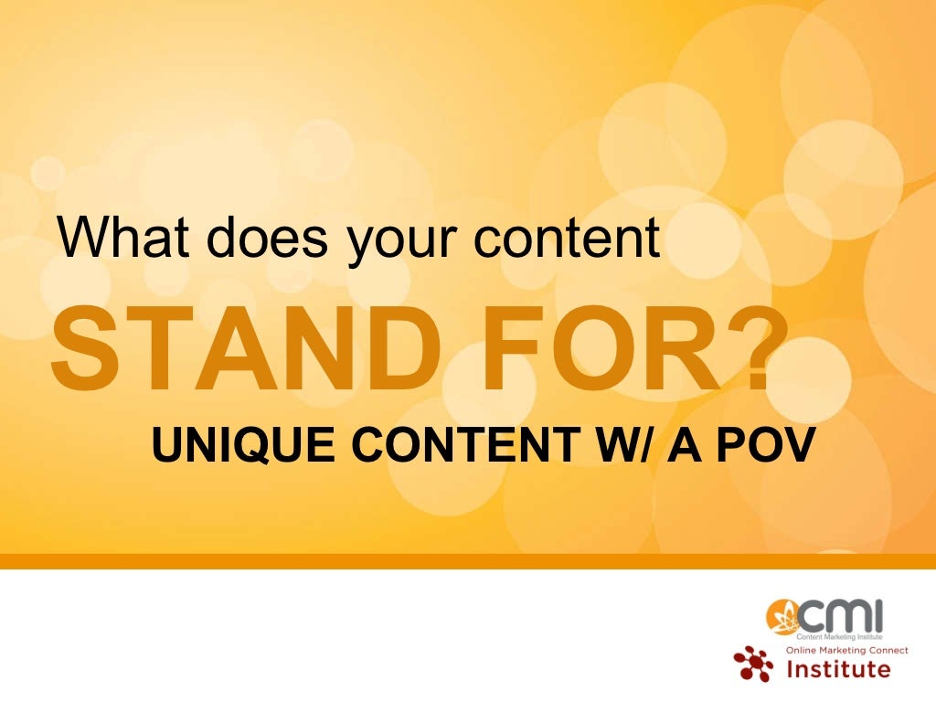 STAND FOR? What does your