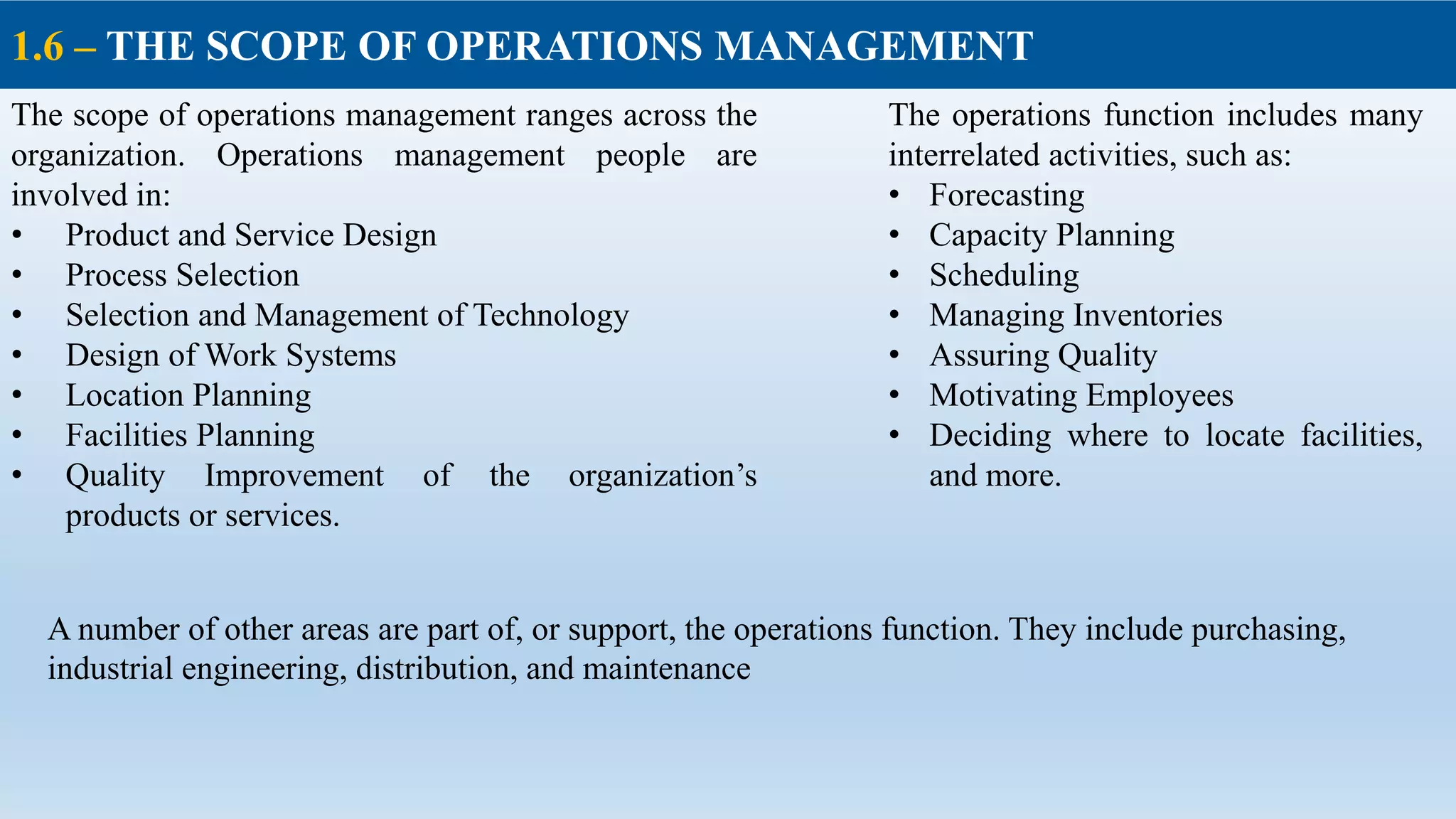OPERATIONS MANAGEMENT chapter 1 | PPT