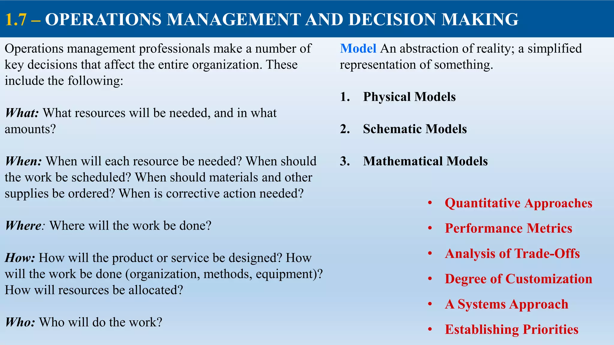OPERATIONS MANAGEMENT chapter 1 | PPT