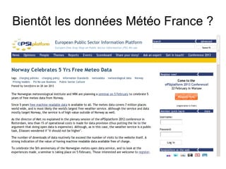 Bientôt les données Météo France ?
 