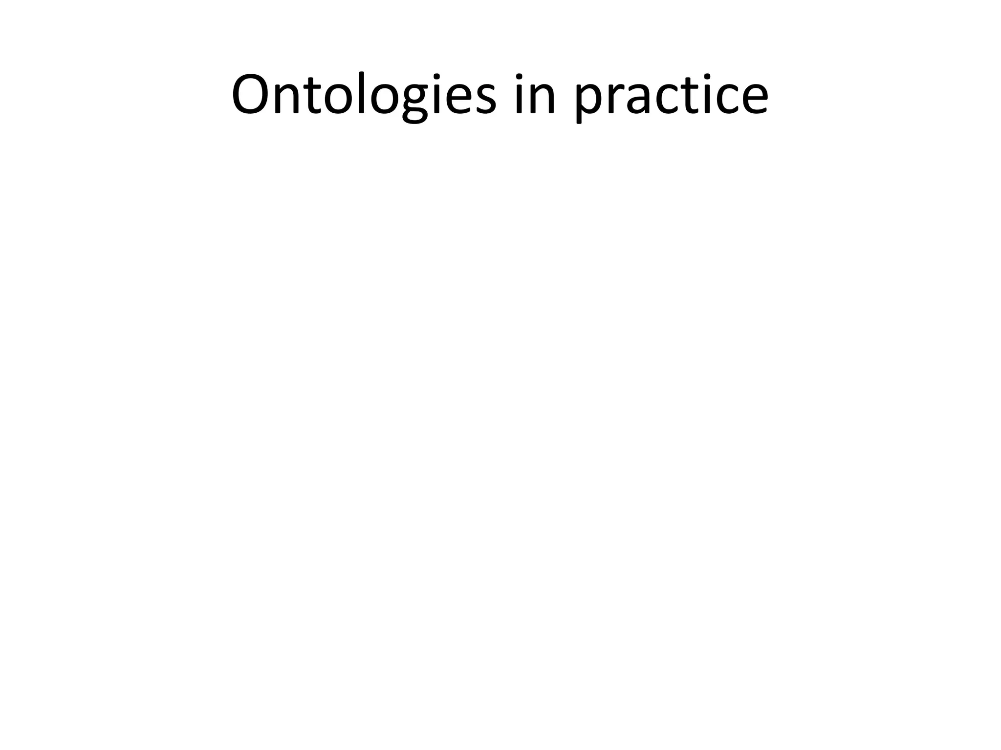 Ontologies in practice
 
