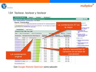15#  Testear, testear y testear Con  Google Website Optimizer  como solución 