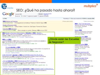 SEO: ¿Qué ha pasado hasta ahora? ¿Dónde están las Escuelas de Negocios? 