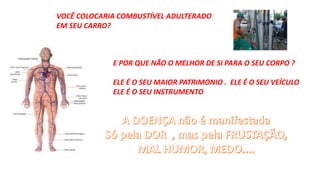 VOCÊ COLOCARIA COMBUSTÍVEL ADULTERADO
EM SEU CARRO?
E POR QUE NÃO O MELHOR DE SI PARA O SEU CORPO ?
ELE É O SEU MAIOR PATRIMONIO . ELE É O SEU VEÍCULO
ELE É O SEU INSTRUMENTO
 