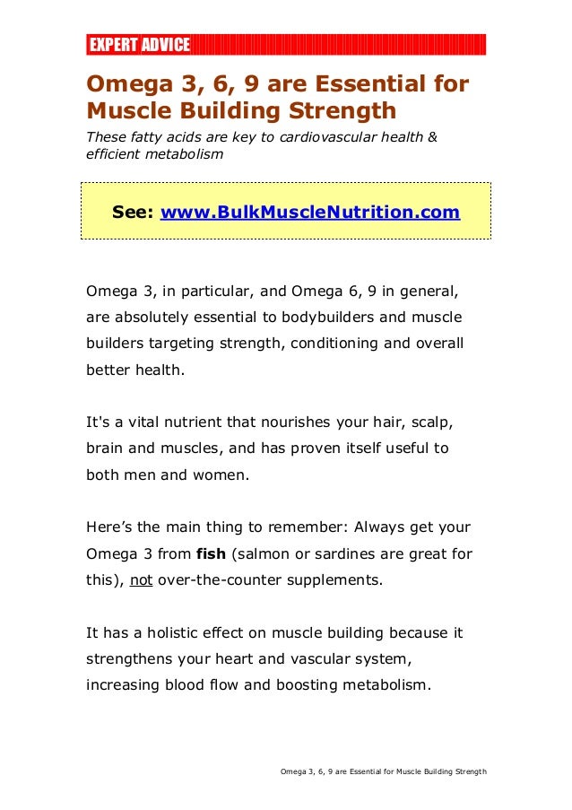 Omega 3, 6, 9 are Essential for Muscle Building Strength