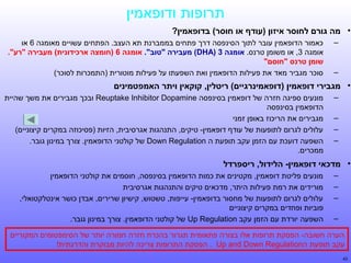 ‫תרופות ודופאמין‬
‫• מה גורם לחוסר איזון )עודף או חוסר( בדופאמין?‬
‫–‬

‫–‬

‫כאמור הדופאמין עובר לתוך הסינפסה דרך פתחים בממברנת תא העצב. הפתחים עשויים מאומגה 6 או‬
‫אומגה 3, או משומן טרנס. אומגה 3 )‪ (DHA‬מעבירה "טוב". אומגה 6 )חומצה ארסחי רמלוכידוןתנית( מעבירה "רע".‬
‫שומן טרןתנס "חוסם"‬
‫סוכר מגביר מאד את פעילות הדופאמין ואת השפעתו על פעילות מוטורית )התמכרות לסוכר(‬

‫• מגבירי דופאמין )דופאמיןתנרגיים( ריטלין, קוקאין ויתר האמפטמיןתנים‬
‫–‬
‫–‬
‫–‬
‫–‬

‫מונעים ספיגה חזרה של דופאמין בסינפסה ‪ Reuptake Inhibitor Dopamine‬ובכך מגבירים את משך שהיית‬
‫הדופאמין בסינפסה‬
‫מגבירים את הריכוז באופן זמני‬
‫עלולים לגרום לתופעות של עודף דופאמין- טיקים, התנהגות אגרסיבית, הזיות )פסיכוזה במקרים קיצוניים(‬
‫השפעה דועכת עם הזמן עקב תופעת ה ‪ Down Regulation‬של קולטני הדופאמין. צורך במינון גובר.‬
‫ממכרים.‬

‫• מדסחי רמלוכאי דופאמין- הלידול, ריספרדל‬
‫–‬
‫–‬
‫–‬
‫–‬

‫מונעים פליטת דופאמין, מקטינים את כמות הדופאמין בסינפסה, חוסמים את קולטני הדופאמין‬
‫מורידים את רמת פעילות היתר, מדכאים טיקים והתנהגות אגרסיבית‬
‫עלולים לגרום לתופעות של מחסור בדופאמין- עייפות, טשטוש, קישיון שרירים, אבדן כושר אינטלקטואלי,‬
‫פוביות ופחדים במקרים קיצוניים‬
‫השפעה יורדת עם הזמן עקב ‪ Up Regulation‬של קולטני הדופאמין. צורך במינון גובר.‬

‫הערה חשובה- הפסקת תרופות אלו בצורה פתאומית תגרור בהכרח חזרה חמורה יותר של הסימפטומים המקוריים‬
‫עקב תופעת ה‪ . Up and Down Regulation‬הפסקת התרופות צריכה להיות מבוקרת והדרגתית!‬
‫34‬

 