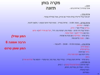 ‫תזונה -‬
‫אוכל בעיקרון 2 ארוחות ביום -‬

‫מקרה בוחן‬
‫תזונה‬

‫ארוחת בוקר -‬
‫לא אוכל בגלל הריטלין )בולע הכדור עם עוגית(, סובל מבחילות בבוקר .‬
‫ארוחת צהרים - בשעה: 00:41 – ארוחה בשרית – מוסיף תמיד הרבה קטשופ + מלפפון לקינוח.‬
‫ קציצות + פתיתים.‬‫ בורקס במילוי בשר + תירס.‬‫ שניצל )בכל מיני סוגים – טבעות עוף, רצועות עוף, רגיל , הכל עם פרורי לחם(+ צ'יפס‬‫ עוף )עם פרורי לחם( + תפוחי אדמה .‬‫ ביום שישי – סנדוויצ'ים עם נקניק או אבוקדו.‬‫- שבת – ספגטי ברוטב בשר.‬

‫המון עמילן‬
‫הרבה אומגה 6‬

‫ארוחת ערב – בסביבות 03:91 – 00:02 – ללא בשר -‬
‫ שניצל תירס‬‫ בורקס תפ"א‬‫ פיתה עם חומוס‬‫ מרק ירקות עם הרבה שקדי מרק.‬‫ פיצה‬‫ ביום שישי – ארוחת הערב בשרית – )כדורי בשר, בשר בקר, עוף בתנור + תוספת של תפו"א או אורז(‬‫בין הארוחות -‬
‫ קצת חטיפים )תפוצי'פס/ביסלי/במבה( – 1 ביום.‬‫ פירות – תפוחי עץ, מנדרינות, תותים.‬‫ חטיף שוקולד.‬‫- מסטיקים.‬

‫המון שומן טרןתנס‬

‫84‬

 