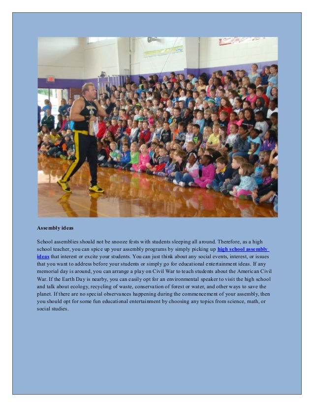 Elementary School Assemblies Shows Ideas