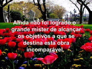 Ainda não foi logrado o grande mister de alcançar os objetivos a que se destina esta obra incomparável.   