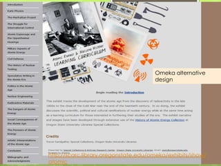 Omeka
Form/
Validation
Web Form
Description
(metadata)
– rights
-description
-download
Files
(Attached)
Upload
Login at
website
Content display is built
from database
(public search results)
Authorized users Writes to
Database
(MySQL)
Portal
website
Discovery
layer
/ search
Public
interface
Search /
browse
(no login)
Queries
(searches)
 