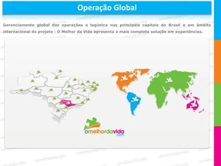 Operação Global
 Operação Global
Gerenciamento global das operações e logística nas principais capitais do Brasil e em âmbito
internacional do projeto : O Melhor da Vida apresenta a mais completa solução em experiências.




                   Confidencial
 