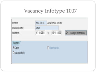 Vacancy Infotype 1007
 