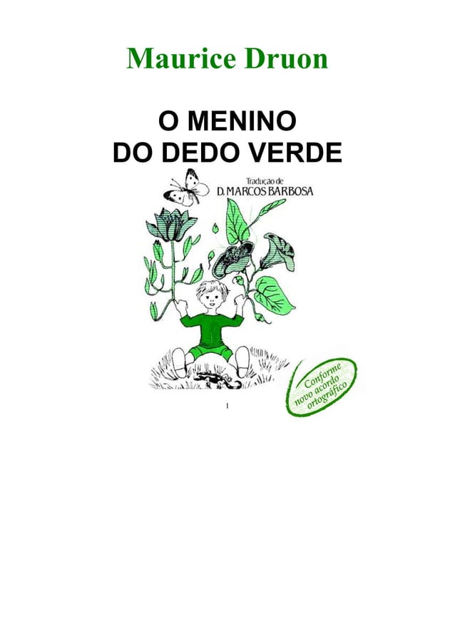 O MENINO DO DEDO VERDE - Maurice Druon - | PDF