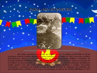 Em 1939 a população de judeus da Ucrânia era de 1,5 milhões (1.532.776) ou 3% da população total da Ucrânia. Quando a guerra começou em de Junho de 1941 o governo soviético primeiramente ordenou a execução de todos os 19.000 prisioneiros políticos ucranianos da Ucrânia Ocidental (750.000 já tinham sido mortos ou exilados na Sibéria) e então a evacuação de 3,5 milhões de pessoas-chave para o leste, a Rússia. Entre estes retirantes forçados incluíram-se muitos judeus com alto nível cultural, muitos dos quais cientistas e peritos, burocratas comunistas, e membros da policia secreta da NKVD. O total de retirantes foi estimado em aproximadamente a metade a dois terços da população de judeus da Ucrânia (Reitlinger p. 251). PARA NÃO ESQUECER Fonte: http://bp3.blogger.com/_MF3sjtiiXqs/RuJK5NSrzWI/AAAAAAAAAFU/3uTzFzv0SH4/s1600-h/pe_64407a.jpg 