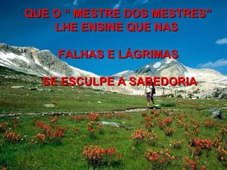QUE O “ MESTRE DOS MESTRES”
    LHE ENSINE QUE NAS

    FALHAS E LÁGRIMAS

  SE ESCULPE A SABEDORIA
 
