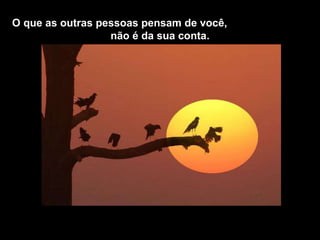 O que as outras pessoas pensam de você,  não é da sua conta. 