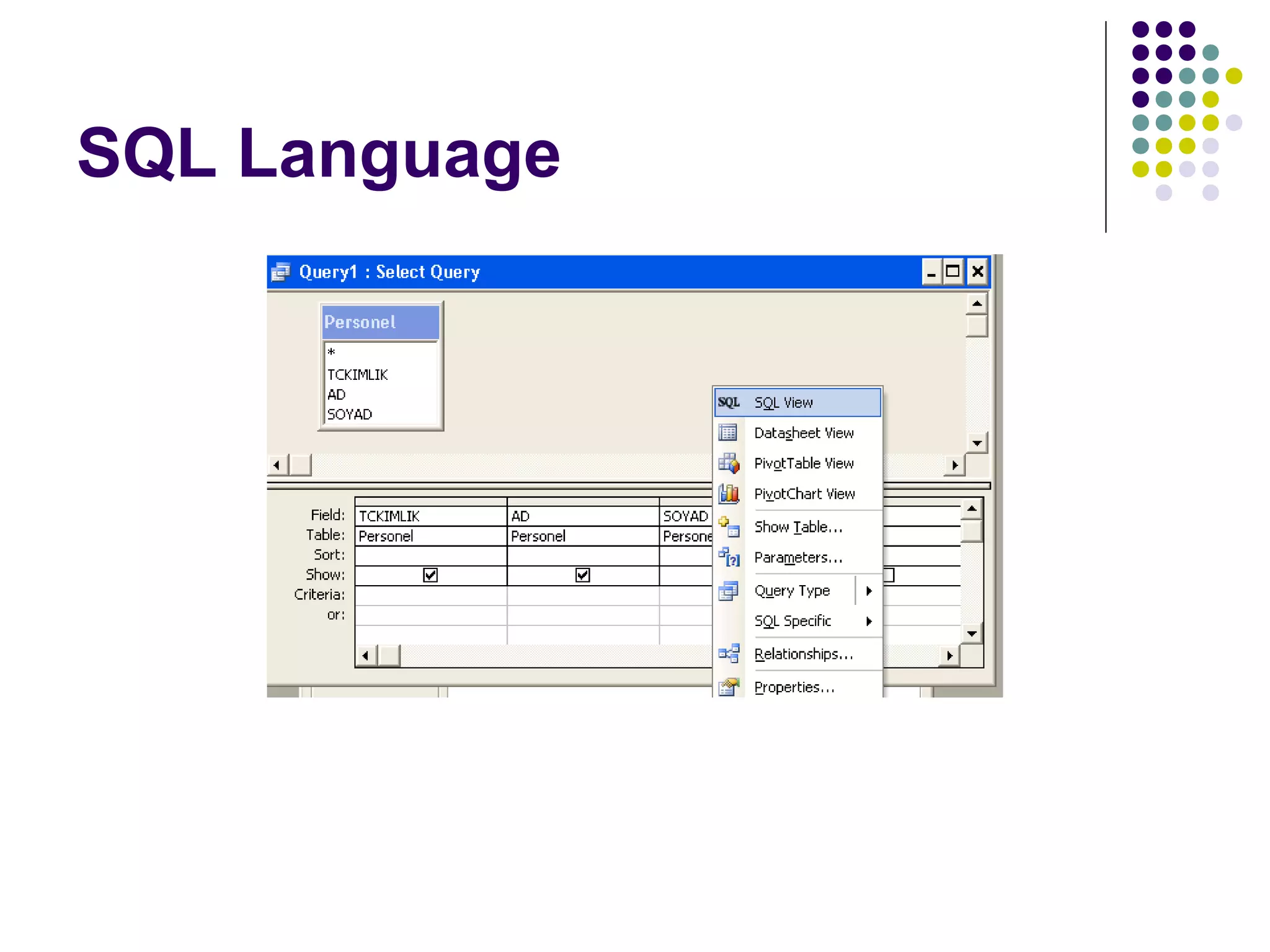 SQL Language
 