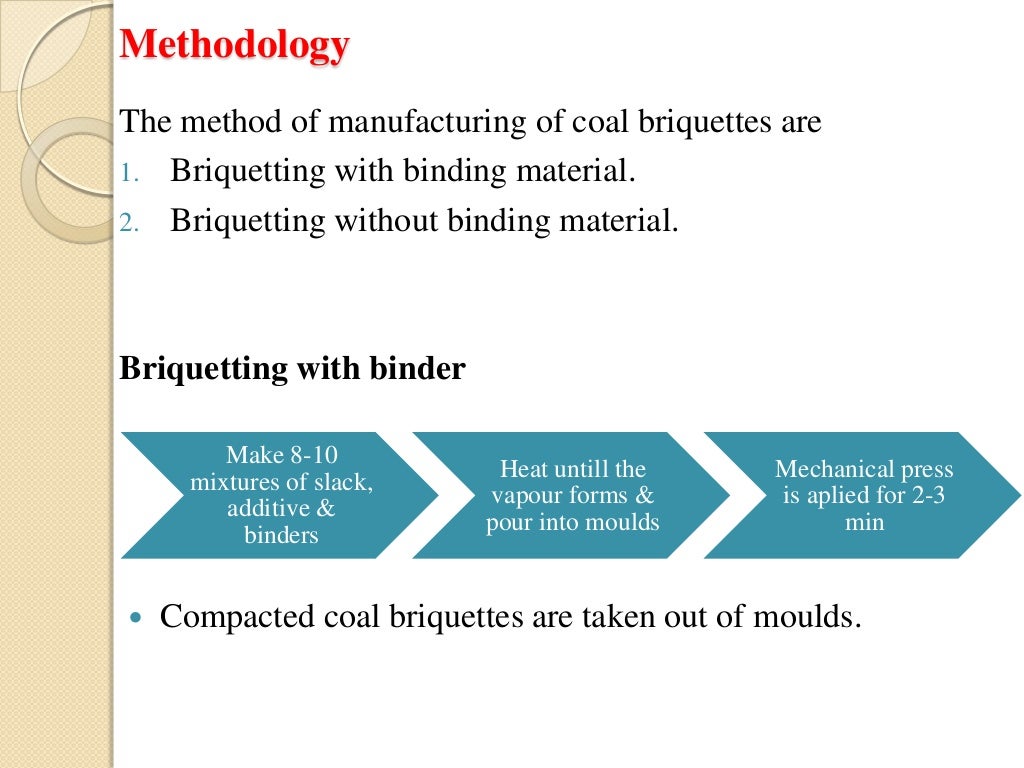 COAL BRIQUETTINGuse of coal fines using suitable binder