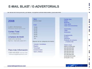 E-MAIL BLAST / E-ADVERTORIALS 