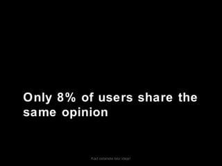 Kad ostanete bez ideje!
Only 8% of users share the
same opinion
 