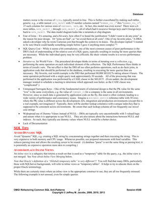White Paper for OMG! Identifying and Refactoring Common SQL... | PDF
