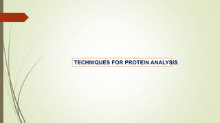 TECHNIQUES FOR PROTEIN ANALYSIS
 