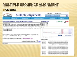 MULTIPLE SEQUENCE ALIGNMENT
37
ClustalW
(http://pir.georgetown.edu/pirwww/search/multaln.html)
 