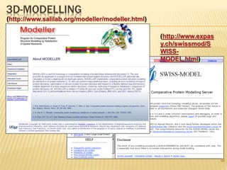 3D-MODELLING
52
(http://www.salilab.org/modeller/modeller.html)
(http://www.expas
y.ch/swissmod/S
WISS-
MODEL.html)
 