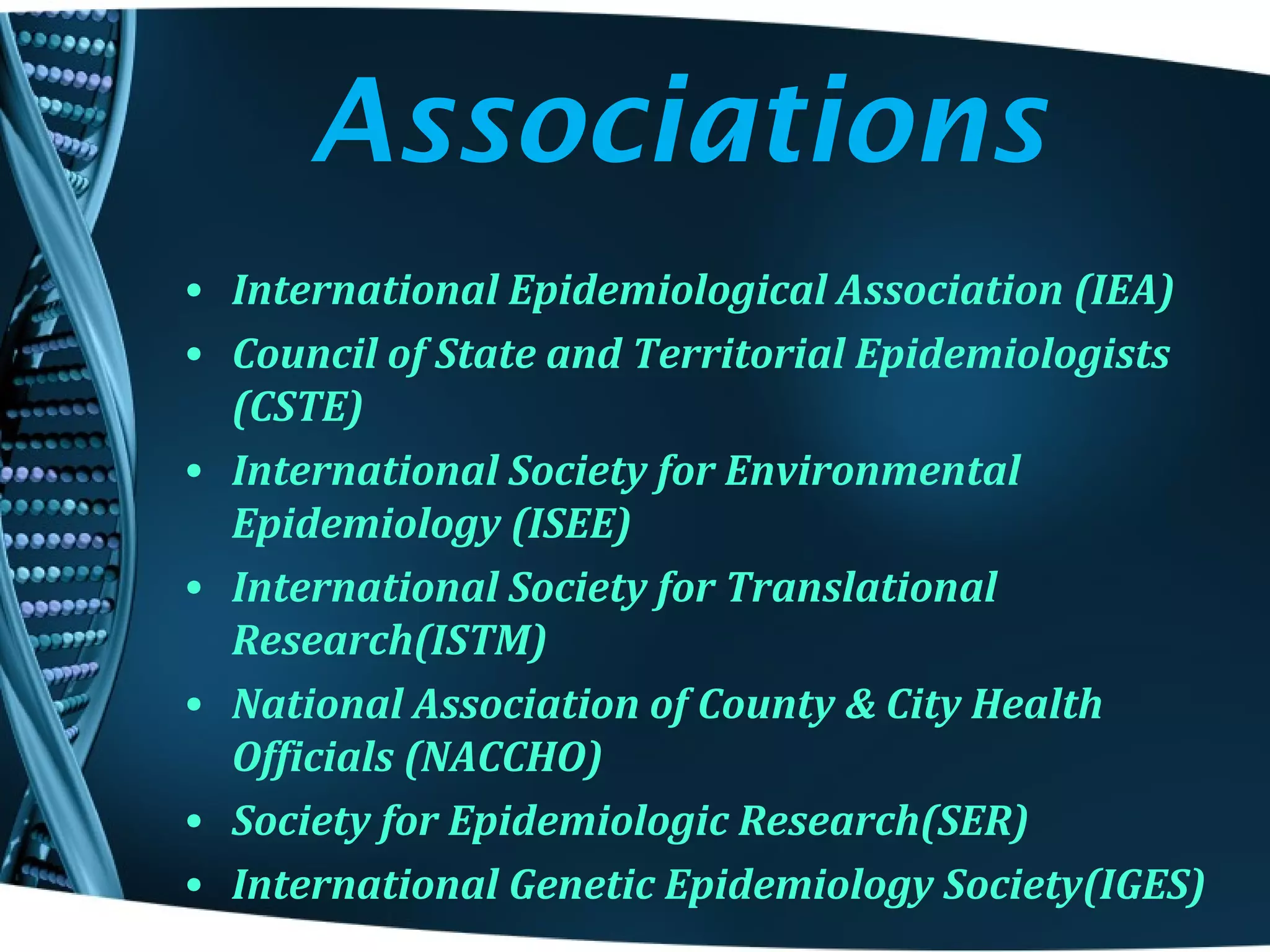 Conference on Epidemiology PPT