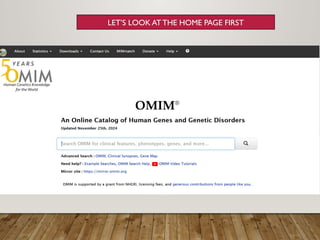 omim and genetic variant riddhi.ppt....x | PPTX