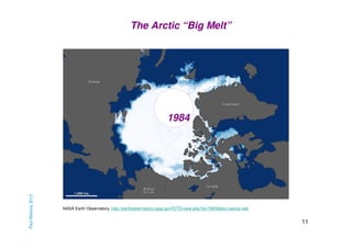 The Arctic “Big Melt”

Paul Mahony 2013

1984

NASA Earth Observatory, http://earthobservatory.nasa.gov/IOTD/view.php?id=79256&src=eorss-iotd

11

 