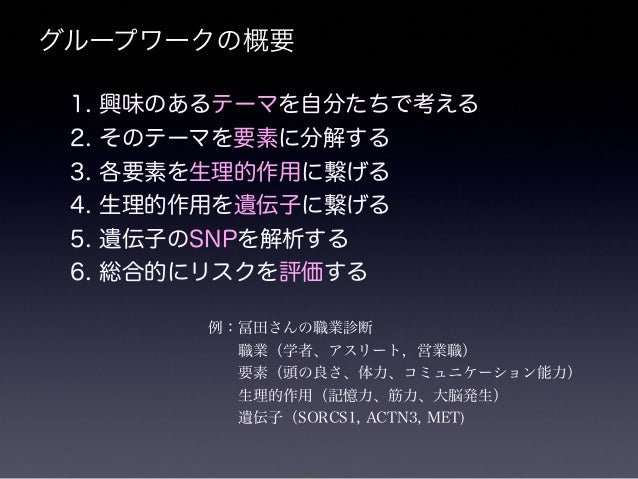 パーソナルゲノム時代のリテラシー教育 Omix 2013