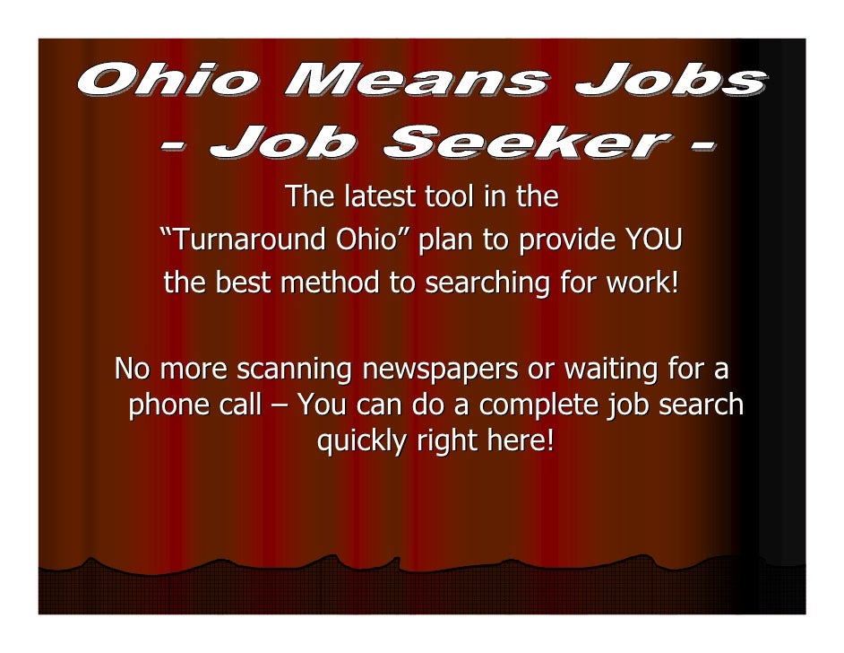 Ohio Means Jobs Job Seeker Presentation