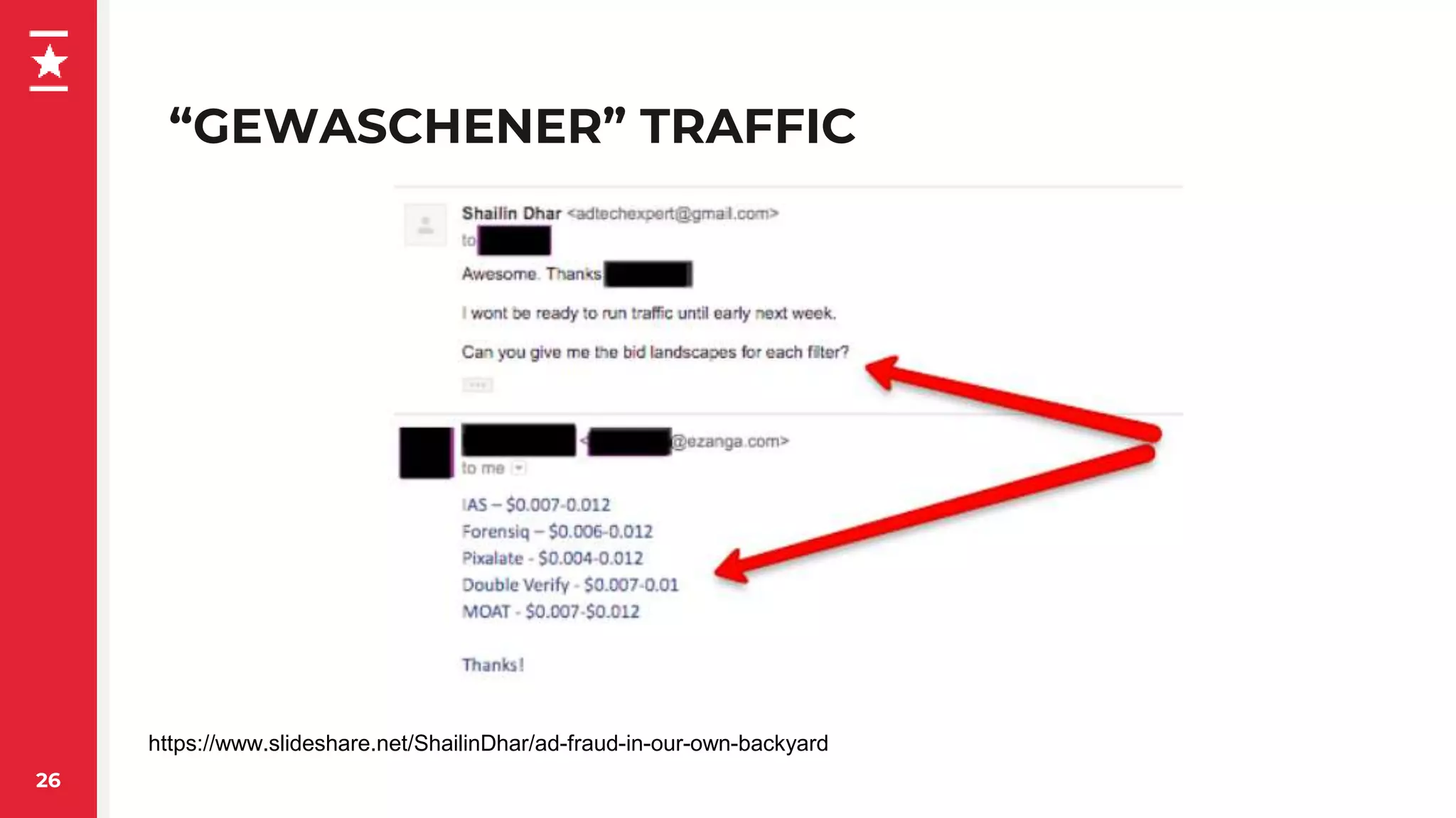 26
https://www.slideshare.net/ShailinDhar/ad-fraud-in-our-own-backyard
“GEWASCHENER” TRAFFIC
 