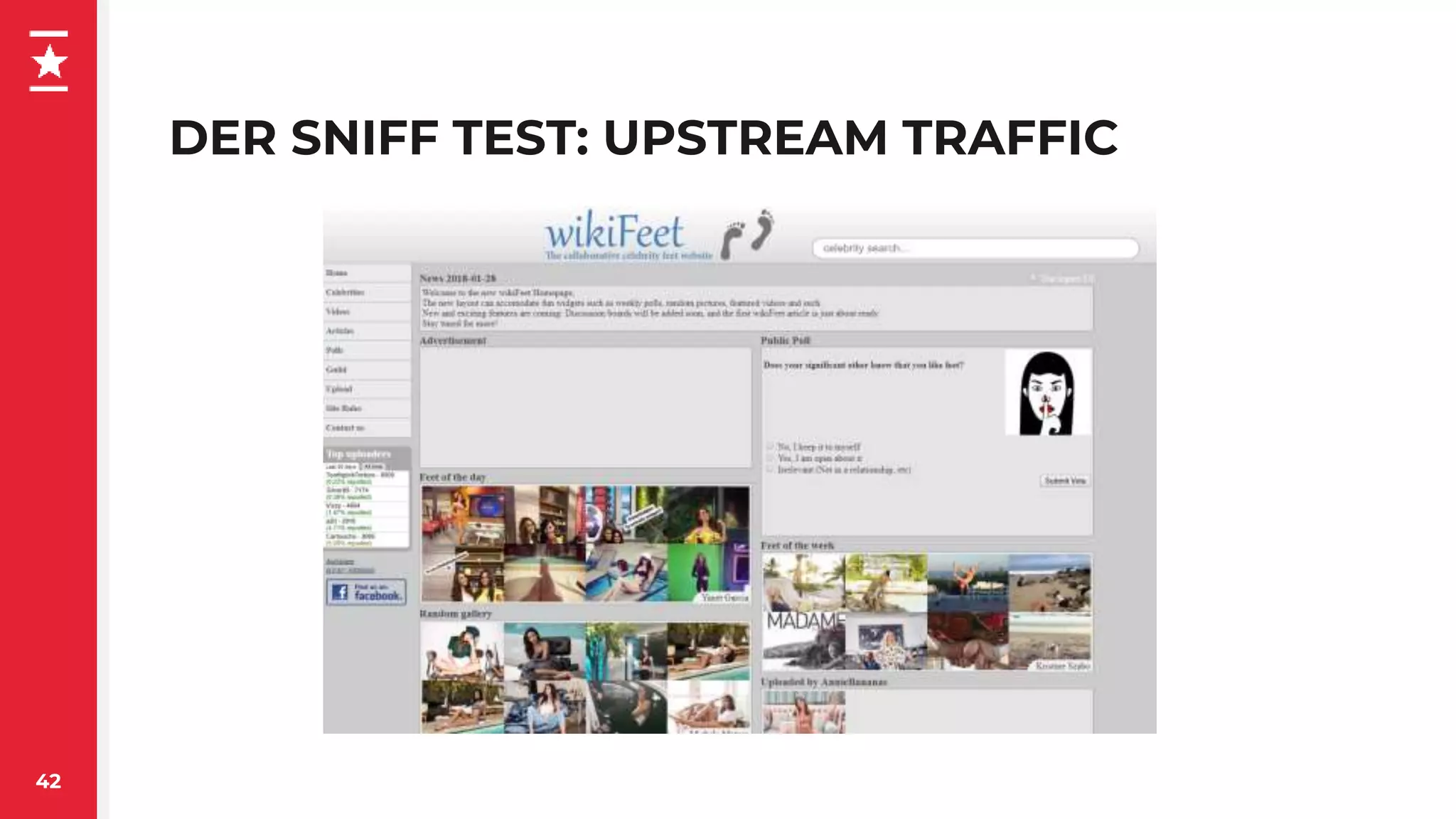 DER SNIFF TEST: UPSTREAM TRAFFIC
42
 