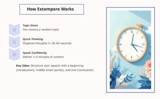Extempore Speaking: Skills and Practice Guide | PPTX