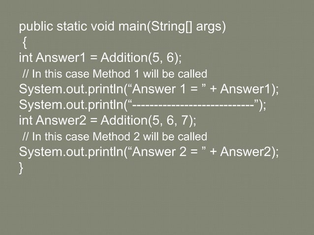 java Method Overloading | PPT