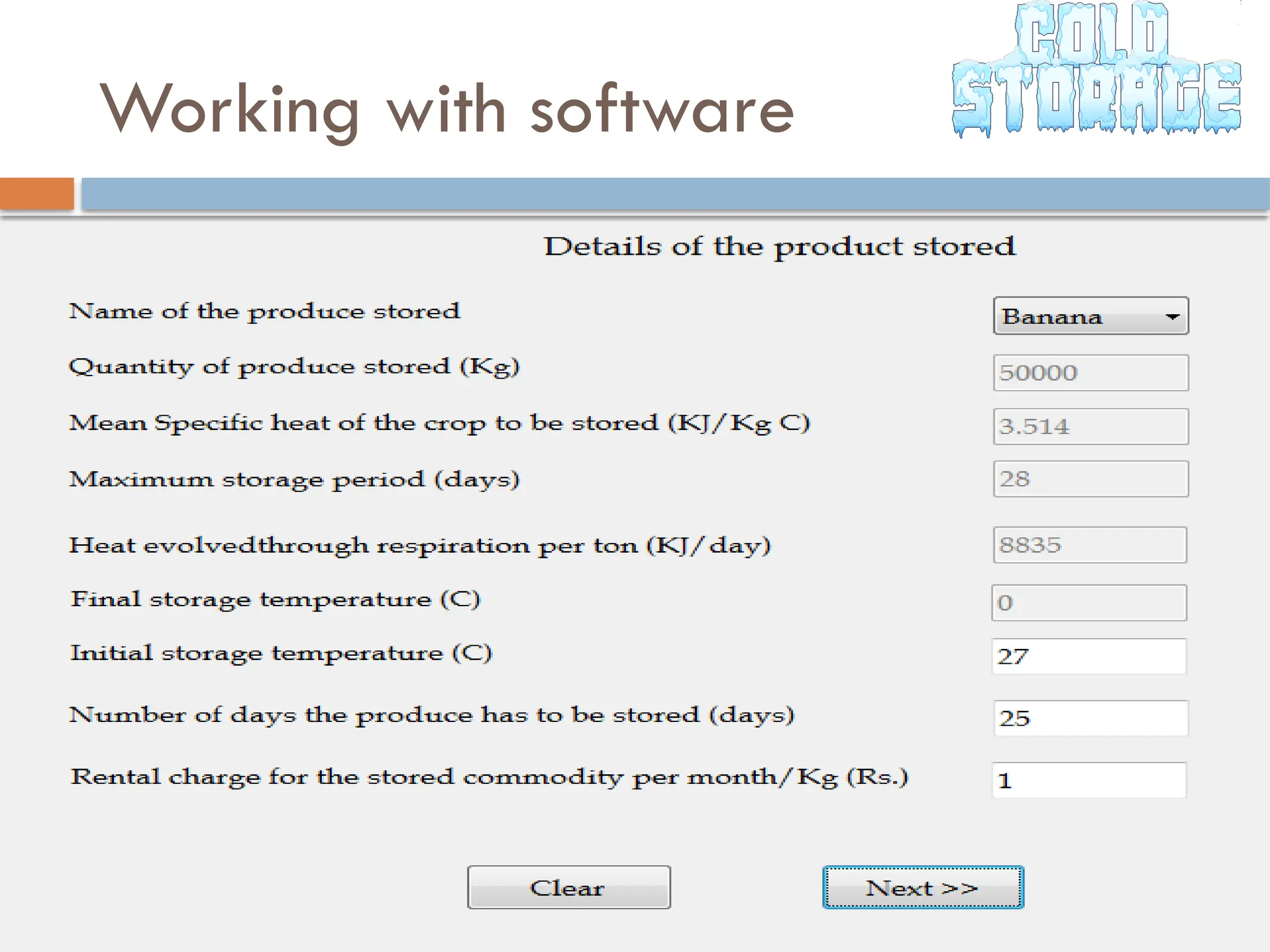 Working with software
 