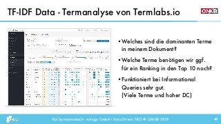 Data Driven SEO - Kai Spriestersbach, eology GmbH @OMKB 2018
