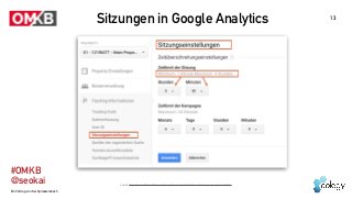 Ein Vortrag von Kai Spriestersbach
#OMKB 
@seokai
13
Sitzungen in Google Analytics
Grafik: https://www.121watt.de/analyse-...