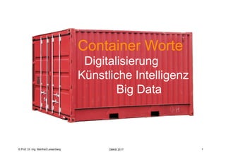 1
Fachhochschule des Mittelstands(FHM)
OMKB 2017 1© Prof. Dr.-Ing. Manfred Leisenberg
Was ist Online-Marketing?
Kommunikations- &
Werbeaktivitäten
Über stationäre &
mobile Netze
Um Zielgruppen
effizient zu
erreichen
Container Worte
Digitalisierung
Künstliche Intelligenz
Big Data
 
