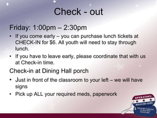 Questions on Camp Schedule