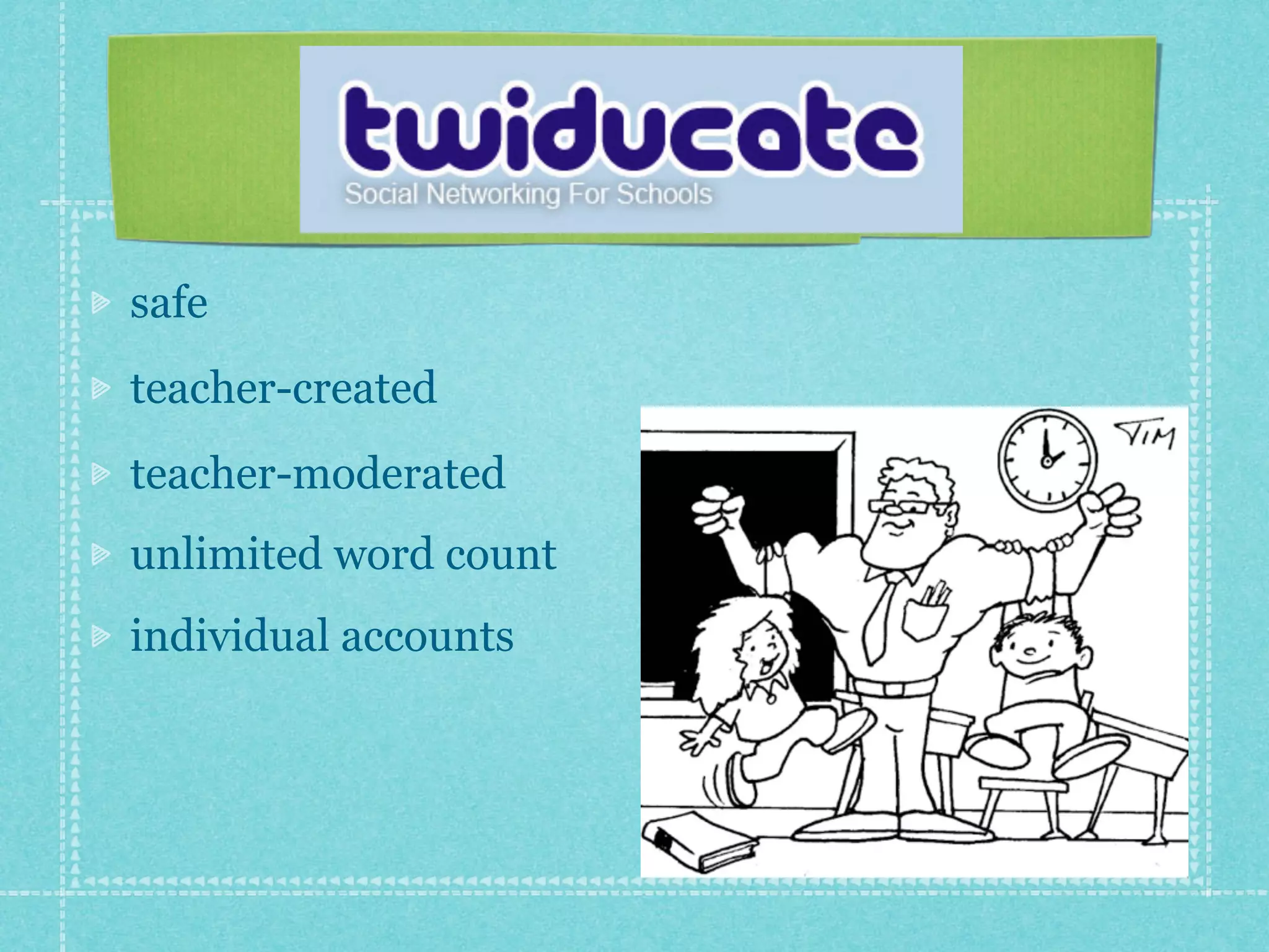 safe
teacher-created
teacher-moderated
unlimited word count
individual accounts
 