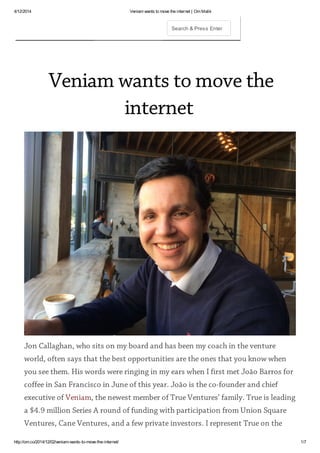 Veniam wants to move the internet
