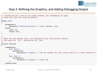 Step 2: Refining the Graphics, and Adding Debugging Output
October 2015 C. Timmerer - AAU/TEWI/ITEC/MMC 19
 