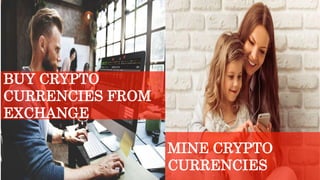 BUY CRYPTO
CURRENCIES FROM
EXCHANGE
MINE CRYPTO
CURRENCIES
 
