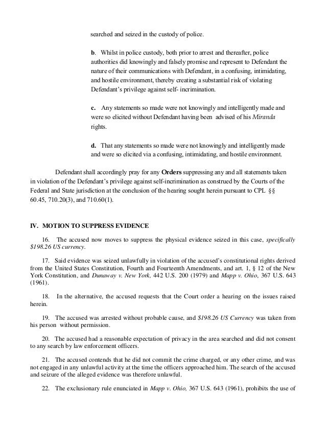 omnibus motion bribery j john sebastian attorney motion to suppress evidence form