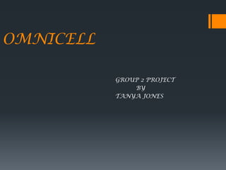 OMNICELL GROUP 2 PROJECT            BY TANYA JONES 